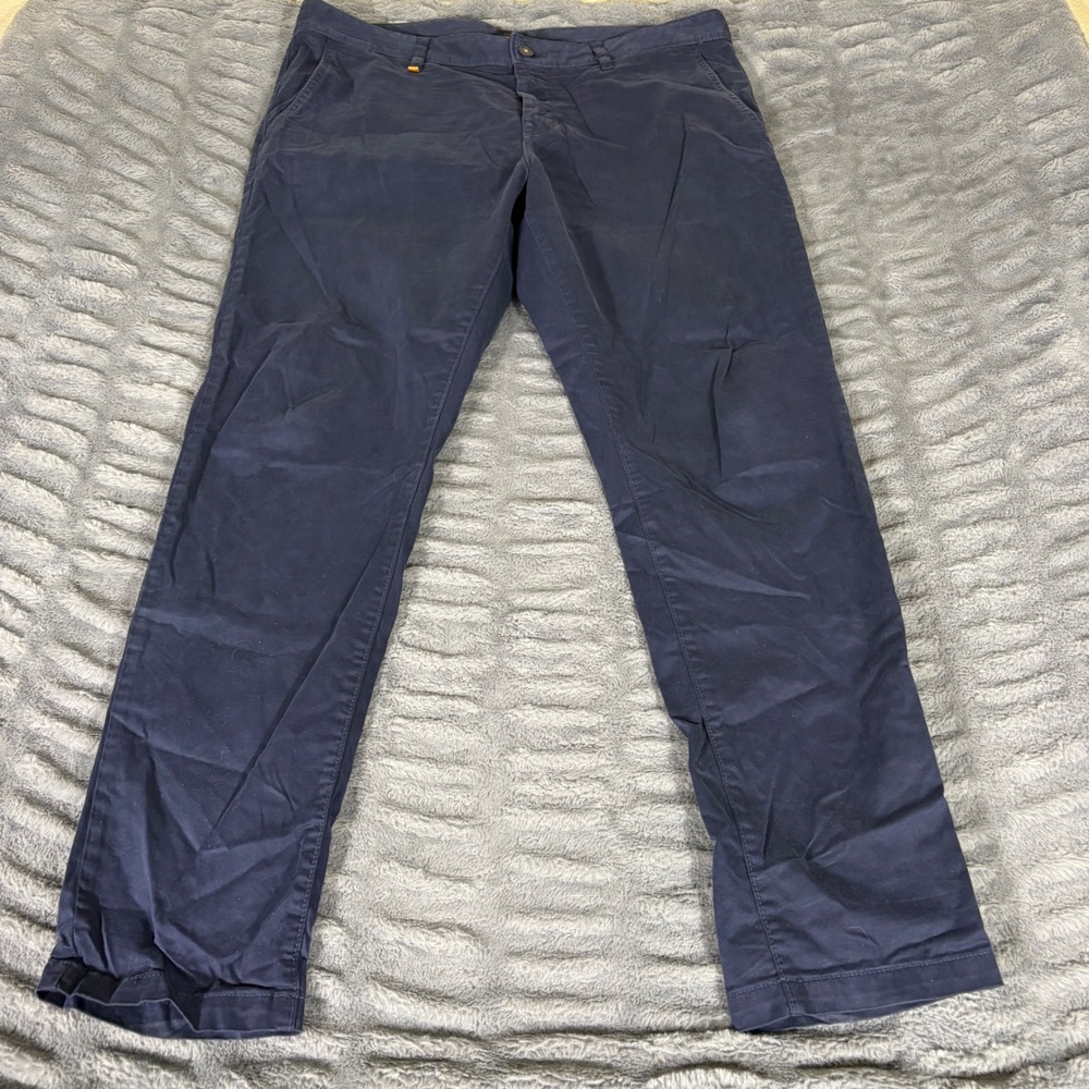 Hugo‎ Boss Schino Taber Tapered Fit Navy Blue Chino Pants Mens 38x32 AQ816
